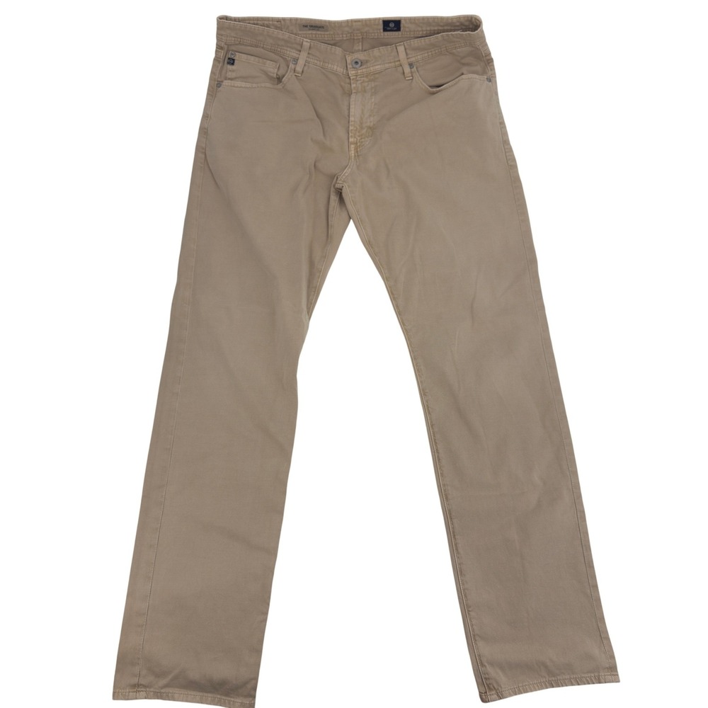 AG Adriano Goldschmied The Graduate Pants Mens 36x34 Tan Tailored Leg Khaki